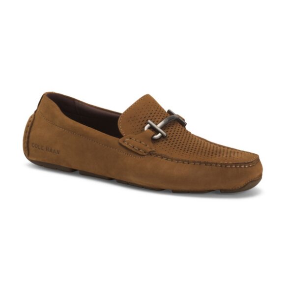 NEW COLE HAAN Men's Suede Grand Driver Shoes With Bit Detail - Picture 1 of 2